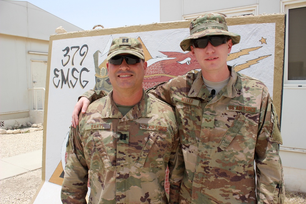 Father and son deployed to Al Udeid during Father's Day