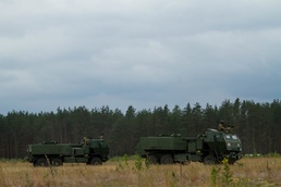 HIMARS transport to Rukla Air Field - Saber Strike 18