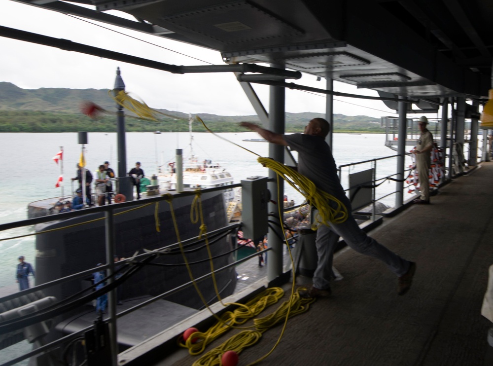 Japanese Sub Conducts Exercise with USS Frank Cable