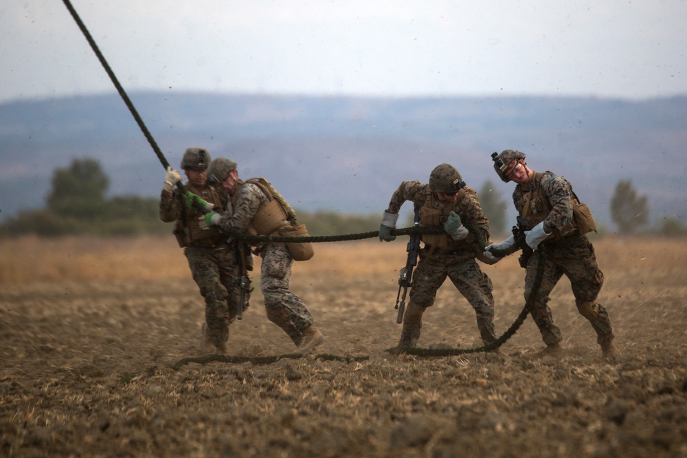 75 feet of flight line: 1st Battalion, 6th Marines Practice Fast-roping Operations