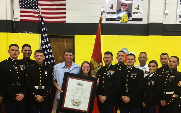 Hunter Northcutt’s Fighting Spirit Against Cancer; Earns Title Honorary Marine