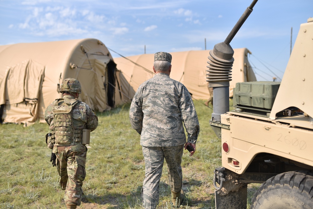 Maj. Gen. Mark H. Berry visits Arkansas Soldiers at Camp Guernsey, Wyoming