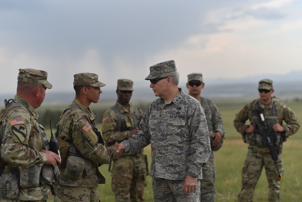 Maj. Gen. Mark H. Berry visits Arkansas Soldiers at Camp Guernsey, Wyoming