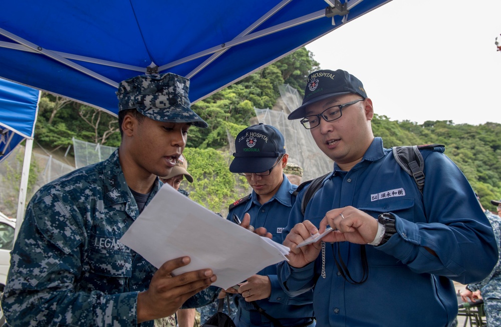 U.S. and JMSDF Sailors participate in biliateral training exercise aboard USNS Mercy