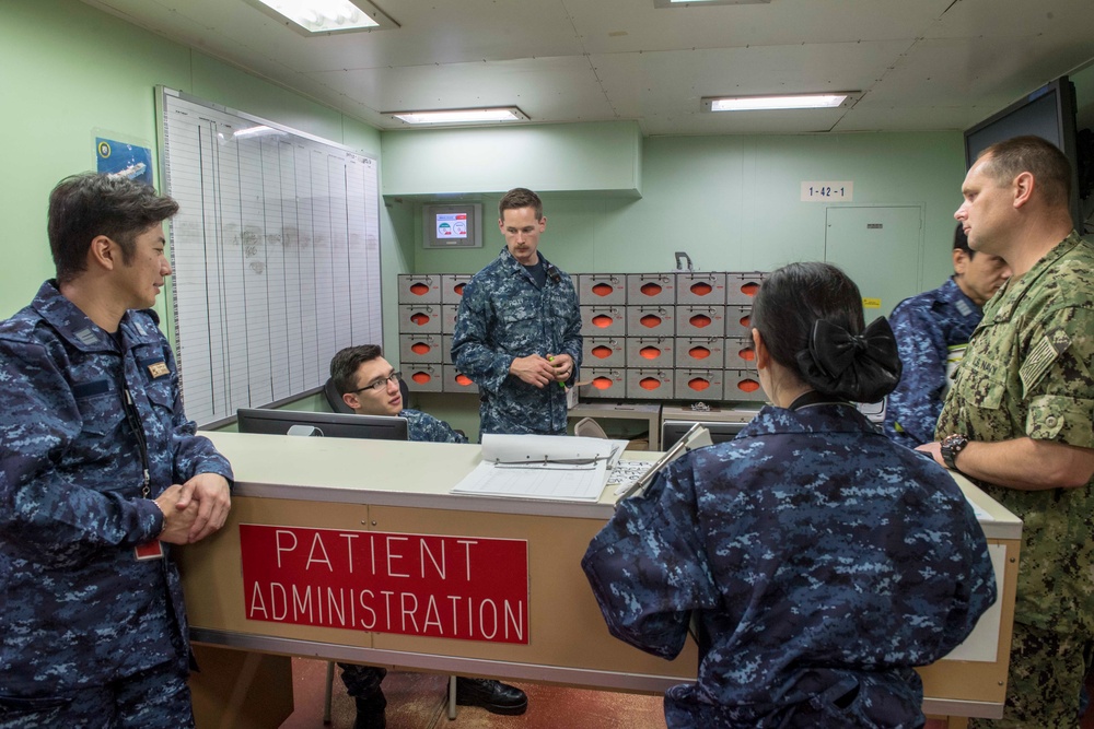 U.S. and JMSDF Sailors participate in biliateral training exercise aboard USNS Mercy