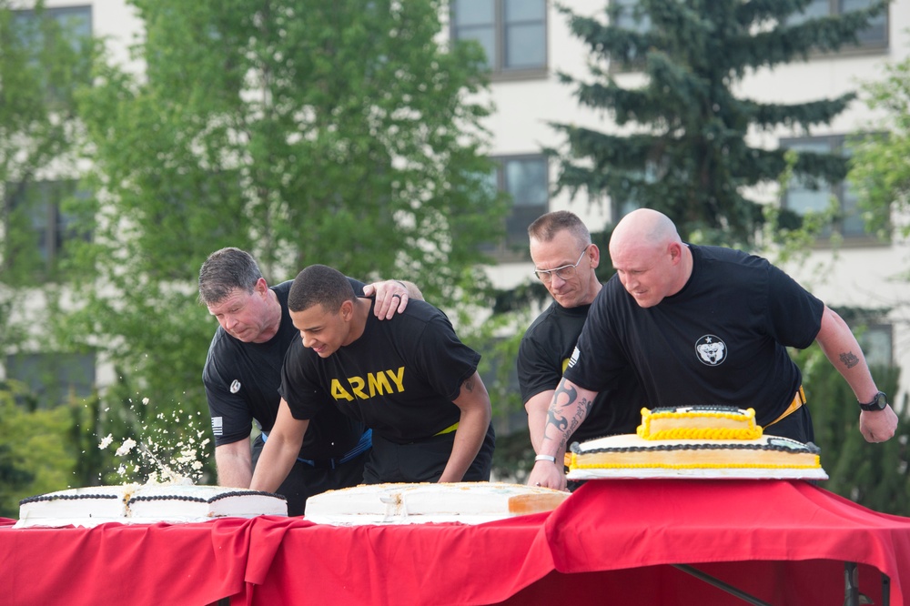 U.S. Army Alaska Soldiers celebrate the Army's 243rd Birthday