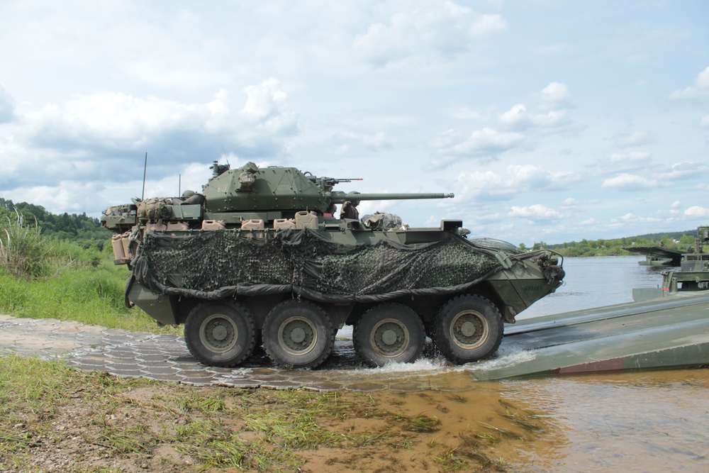 Dragoon Stryker uploads to move across Neman River