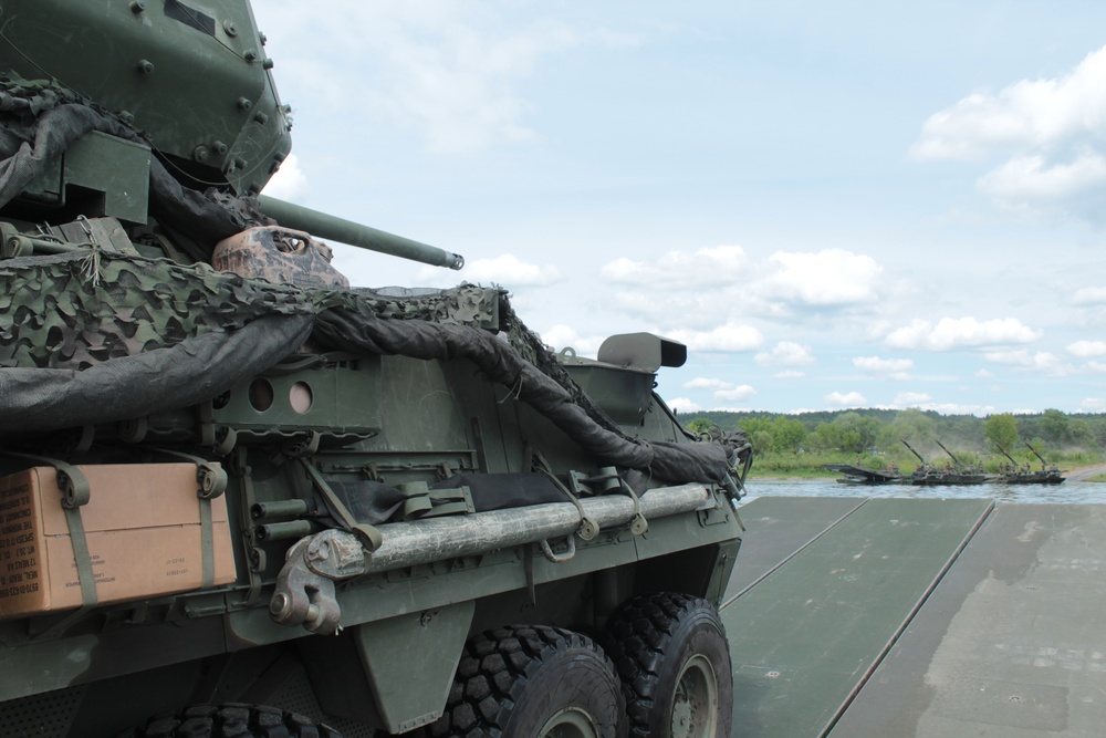 Dragoon Stryker moves across the Neman River