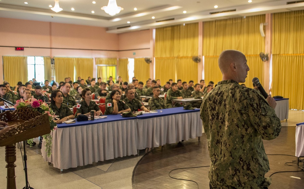 US Navy Medical Corps Officers exchange ideas in Thailand