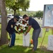 placing a wreath