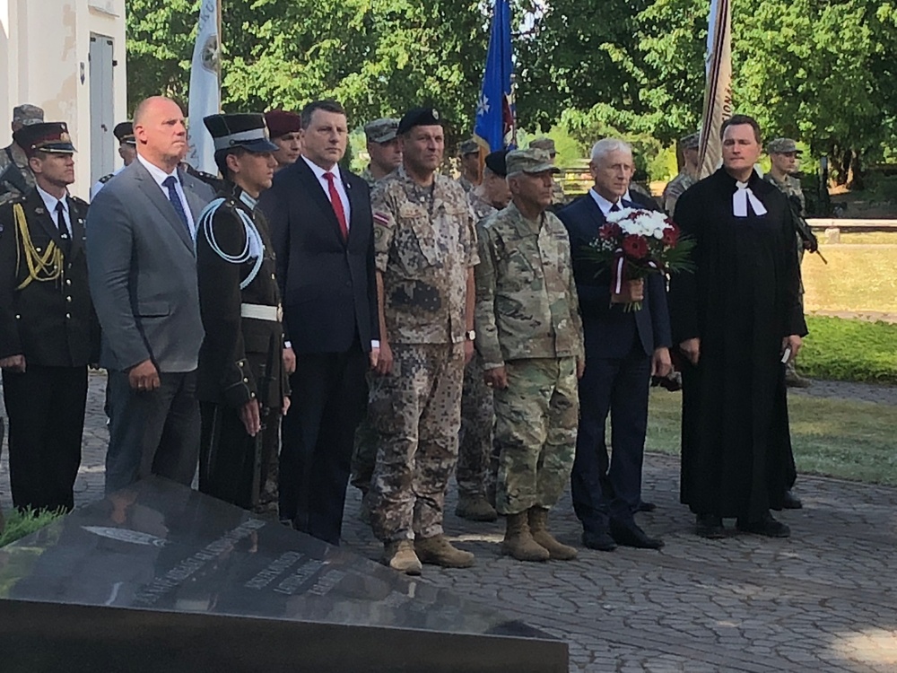 Michigan National Guardsmen stand with Latvian partners, remember victims of communism