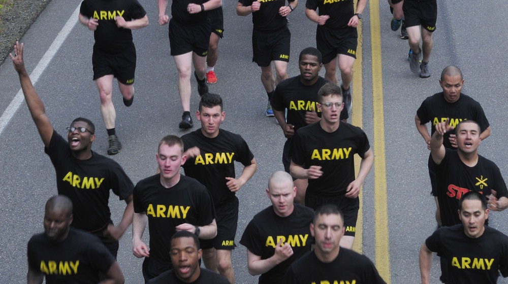 JBLM Soldiers Gather for Run and Fun in celebration of the 243rd Army Birthday
