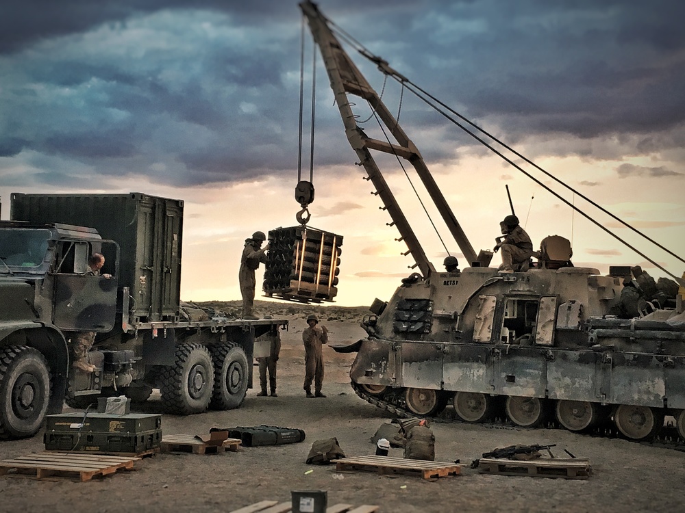 MAGTF-23 Marines conduct a Tank Mechanized Assault Course during ITX 4-18