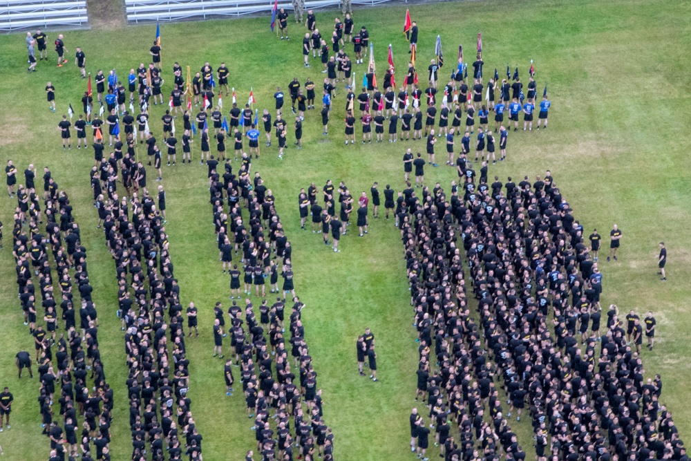 America's First Corps Run, celebrates Army's 243rd Birthday Aerial photos