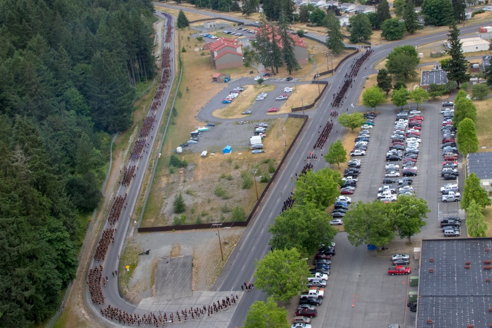 America's First Corps Run, celebrates Army's 243rd Birthday Aerial photos