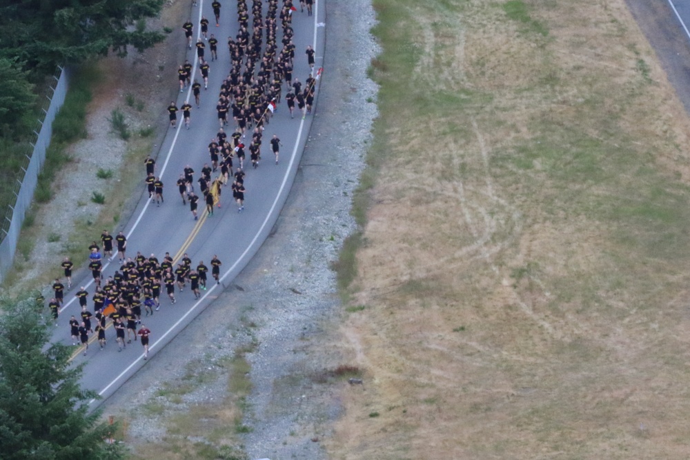 America's First Corps Run, celebrates Army's 243rd Birthday Aerial photos