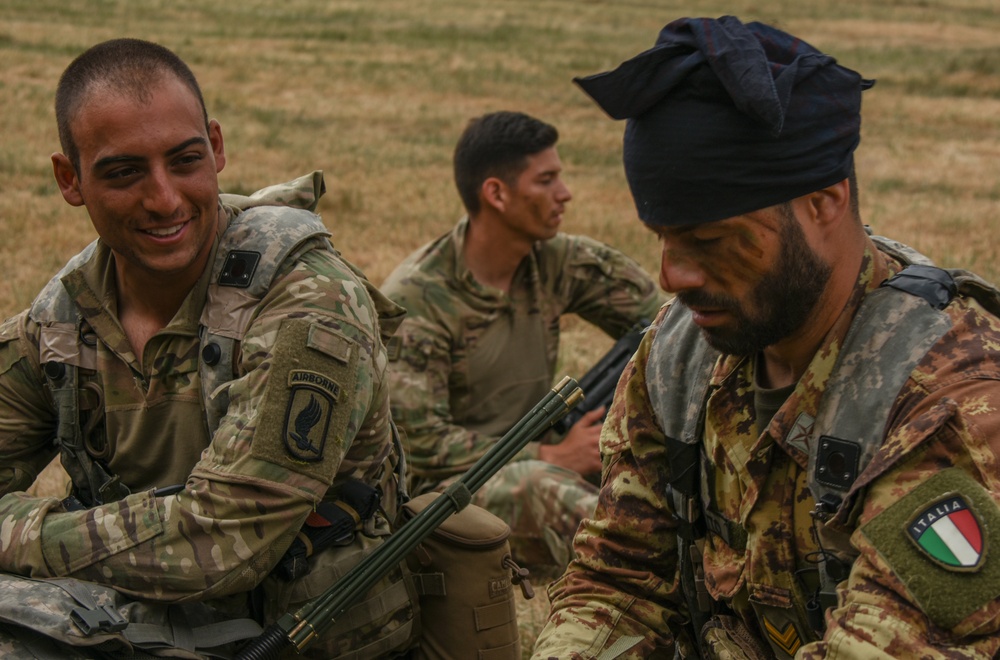 Sky Soldiers Team with Italian Folgore Brigade for Air Assault in Poland