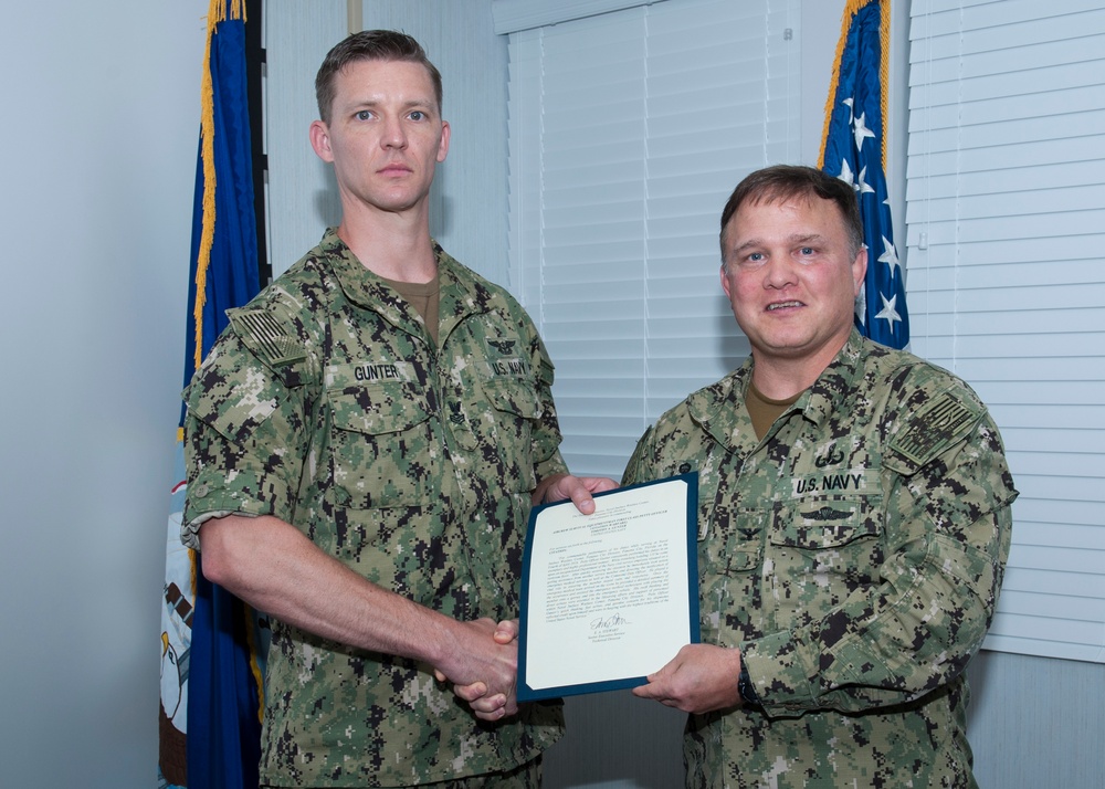 Gunter Earns Flag LOC for Quick Thinking