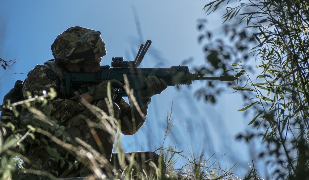 Italian Paratrooper Clears Enemy Bunkers