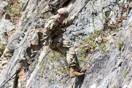 Trainers set up rappel lanes at Camp Smith Training Site