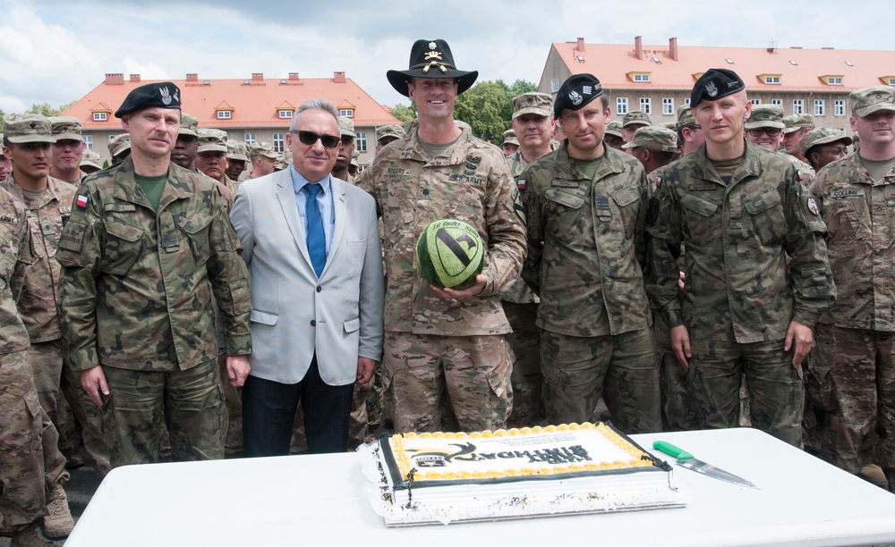 U.S. and Polish Soldiers Celebrate the Army's 243rd Birthday