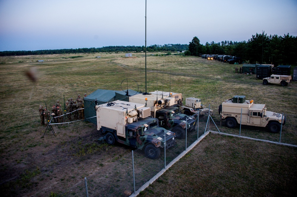 M142 High Mobility Artillery Rocket System (HIMARS) firing during Saber Strike 18