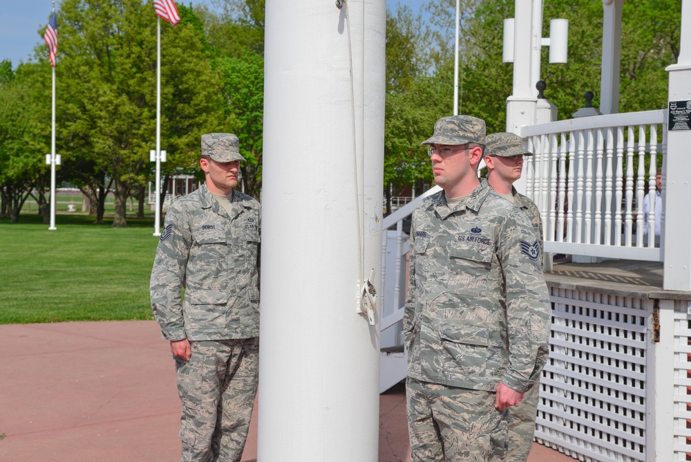 557th Weather Wing Retreat Ceremony