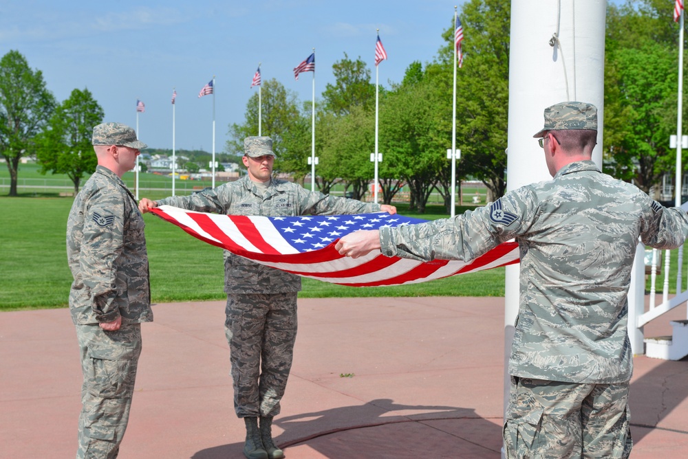 557th Weather Wing Retreat Ceremony