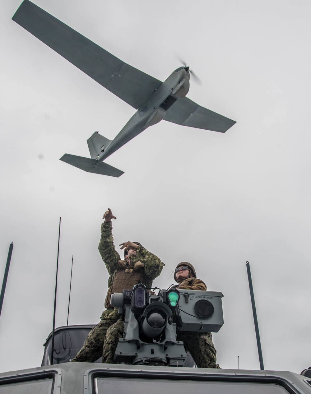 CRS 3 Mark VI Patrol Boats Underway during UAV Training Exercise