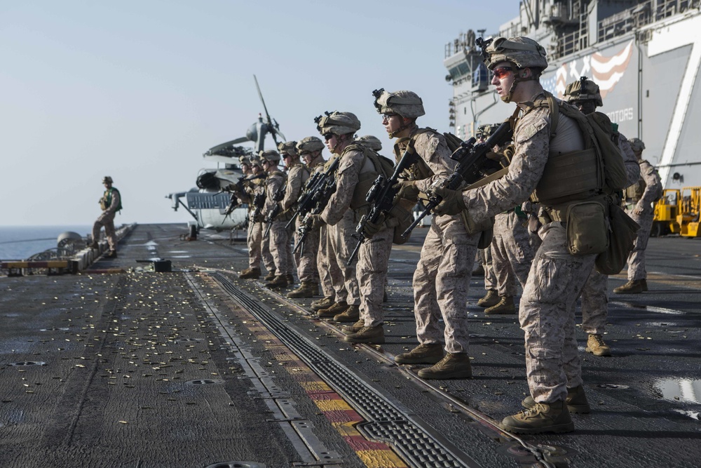 BLT 2/6 conducts Live-Fire Deck Shoot onboard USS Iwo Jima
