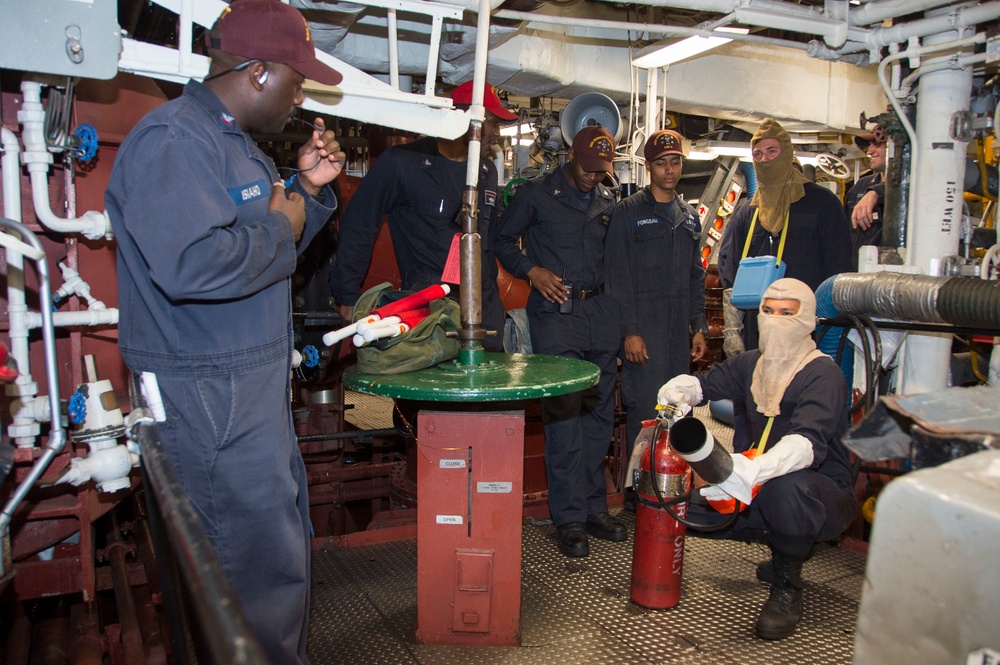 Main Space Fire Drill Aboard USS Bonhomme Richard (LHD 6)