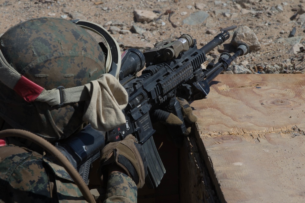 MAGTF-23 Marines train on Range 410A, a platoon reinforced attack range, during ITX 4-18