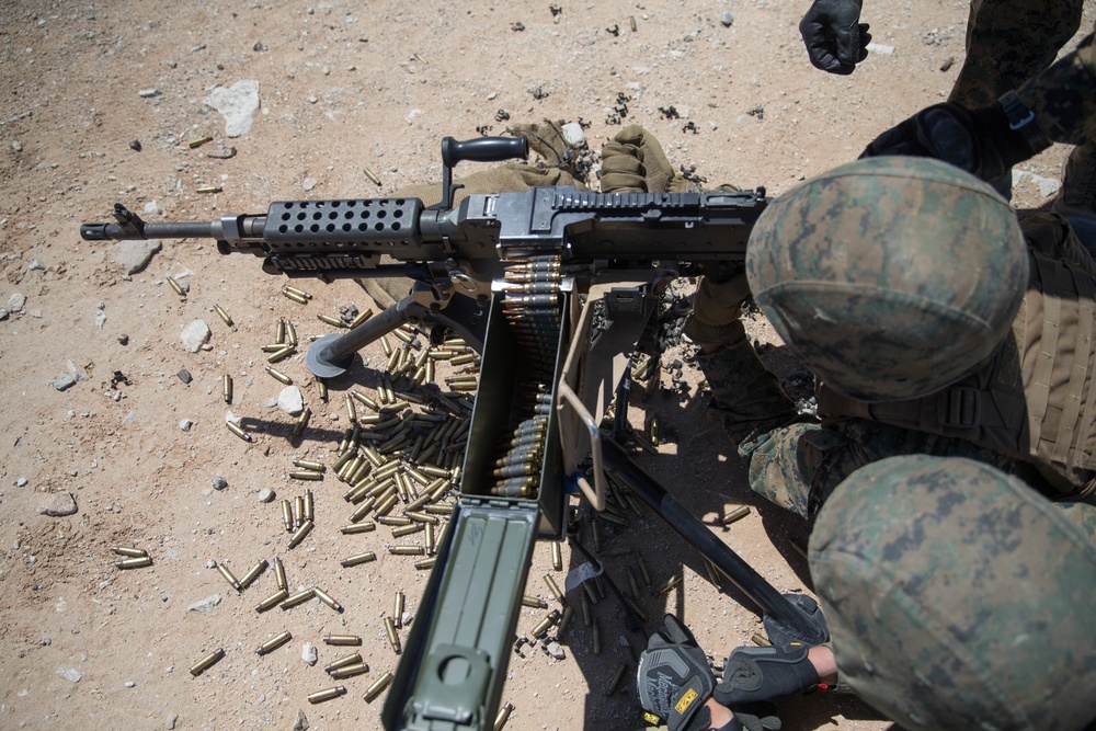 MAGTF-23 Marines train on machine gun weapon systems at ITX 4-18