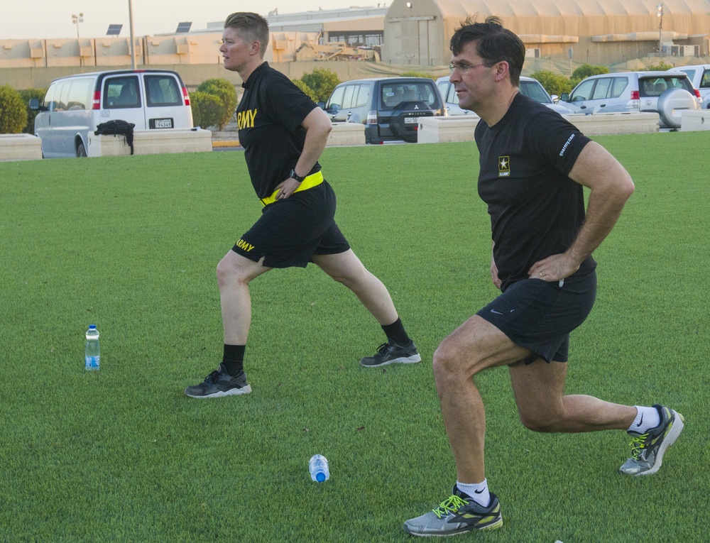 Secretary of the Army, Dr. Mark T. Esper visits Camp Arifjan, Kuwait