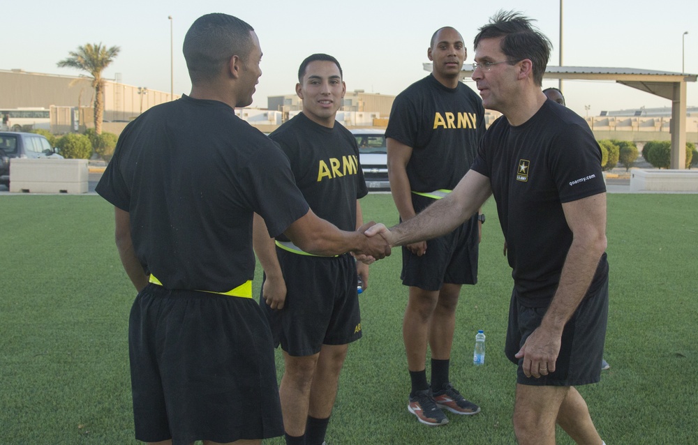 Secretary of the Army, Dr. Mark T. Esper visits Camp Arifjan, Kuwait