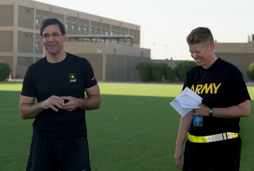 Secretary of the Army, Dr. Mark T. Esper visits Camp Arifjan, Kuwait