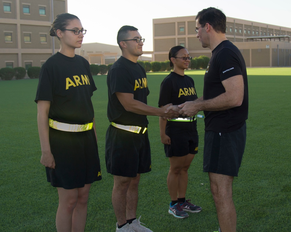 Secretary of the Army, Dr. Mark T. Esper visits Camp Arifjan, Kuwait