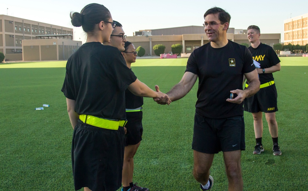 Secretary of the Army, Dr. Mark T. Esper visits Camp Arifjan, Kuwait