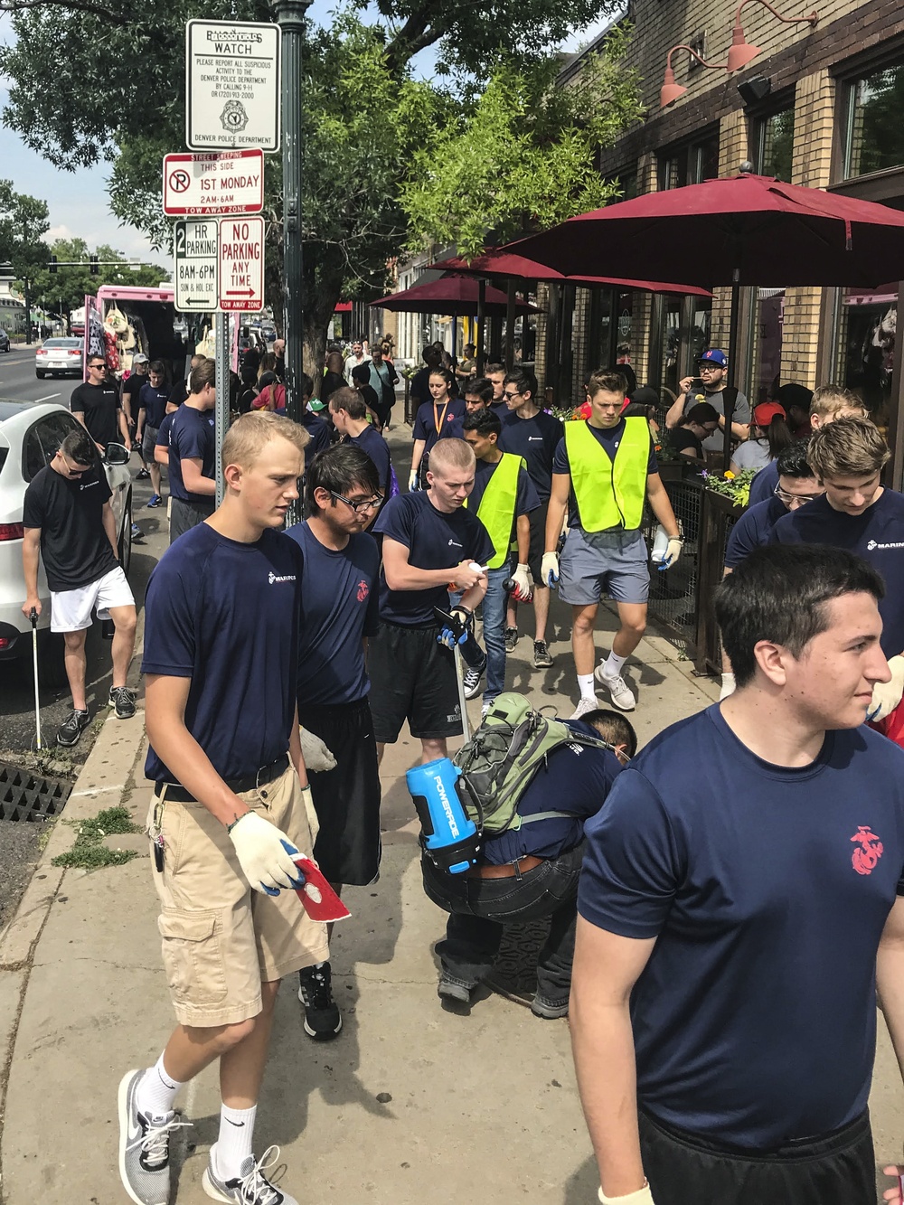 Marines, Future Marines with Recruiting Station Denver support community through volunteering