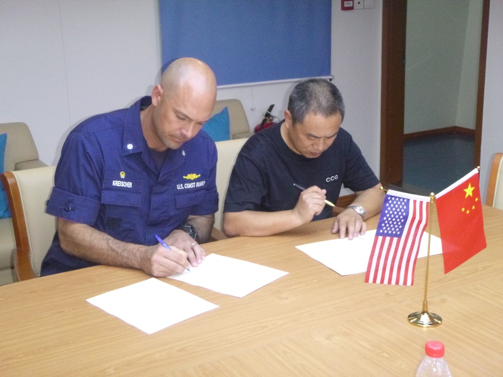 USCGC Alex Haley transfers custody of vessel to PRC Coast Guard in North Pacific Ocean