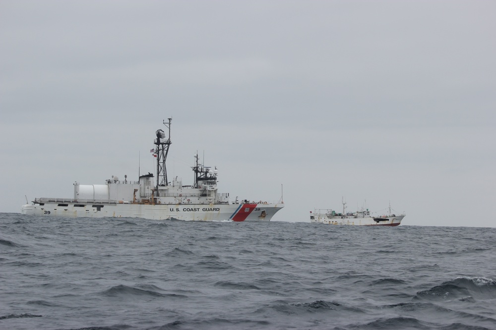 USCGC Alex Haley, PRC Coast Guard detain vessel in North Pacific Ocean