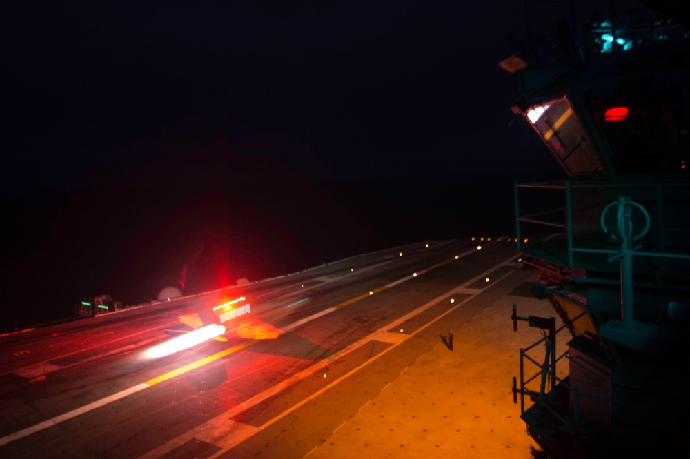 USS John C. Stennis night landing qualification