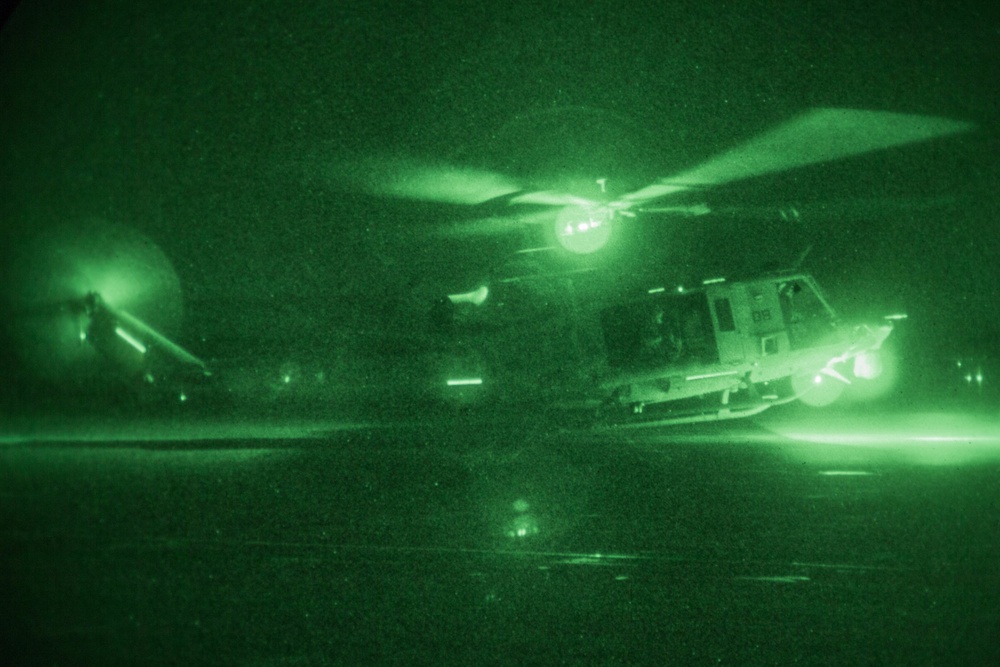 Marine Light Helicopter Attack Squadron 775 return from night operations