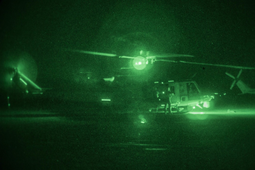 Marine Light Helicopter Attack Squadron 775 return from night operations