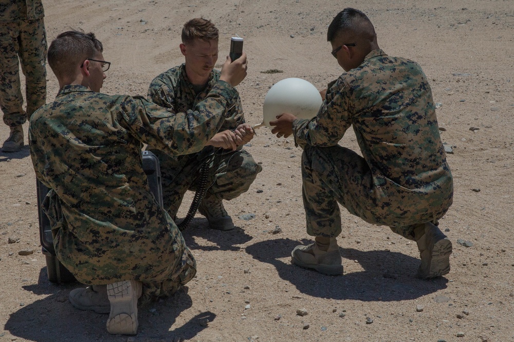 METOC Marines release weather balloon during ITX 4-18