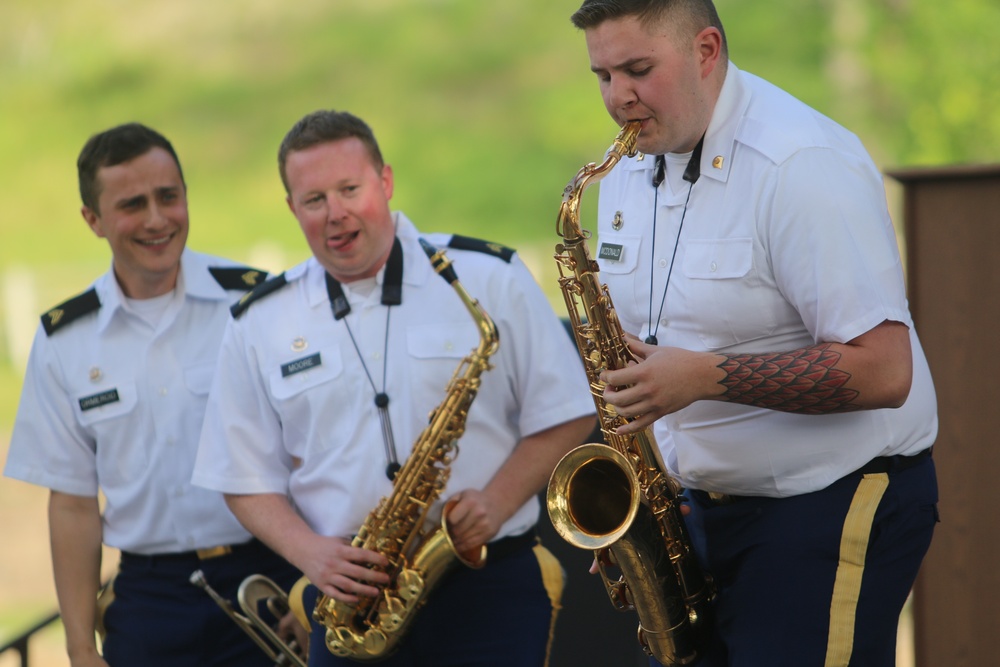 67th Army Band prepares for performance.