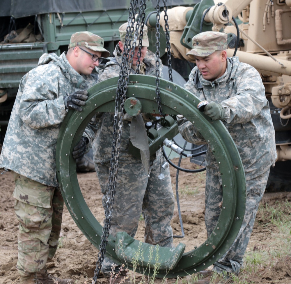 133rd works hard in the field for their annual training.