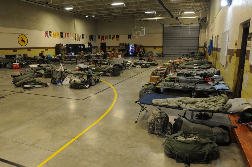 Soldiers stay dry during bad weather