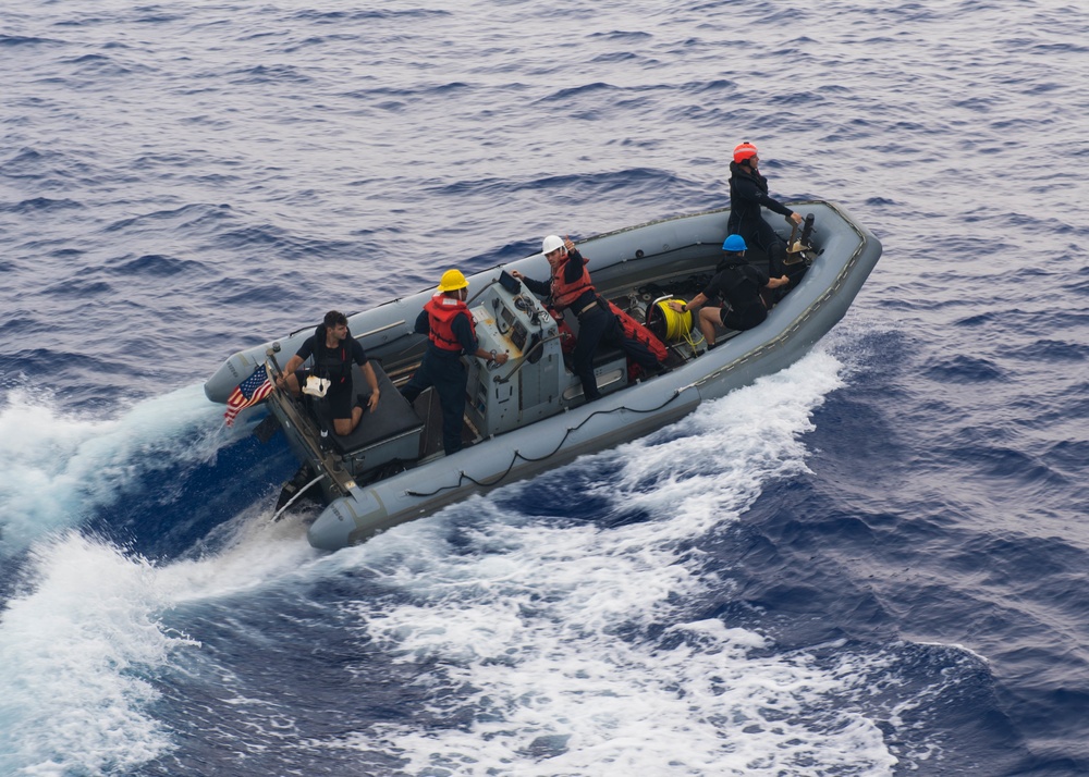 Man Overboard Drill Aboard USS William P. Lawrence
