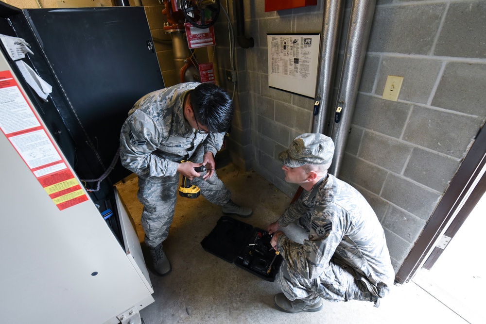Heating, ventilation, air conditioning, and refrigeration Airmen maintain heating and cooling on base